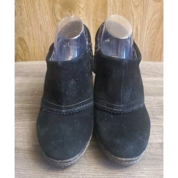 Dr Scholls Cuffed Ankle Boots Wedge Zipper Womens Size 10 - Picture 2 of 12
